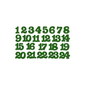 Números de fieltro para el calendario de Adviento/Navidad - verde