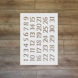 Calendar Reusable Plastic Stencil