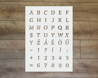 Alphabet Stencil - ABC Mylar Template for Crafts, Cards, Scrapbook, Painting