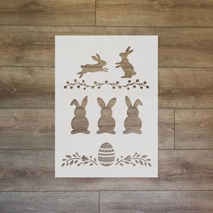 Easter Bunnies, Egg Reusable Plastic Stencil