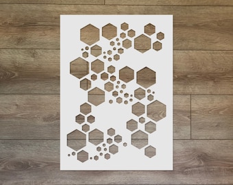 Super Hexagon Honeycomb Reusable Plastic Stencil