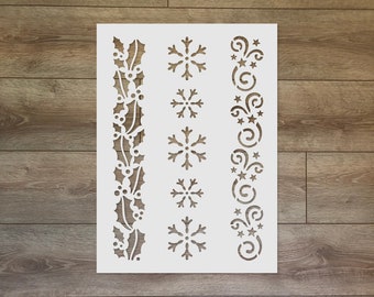Winter-Muster-Schablone - Weihnachtsschneeflocke Hintergrund Mylar-Schablone für Dekor, Karten, Kunsthandwerk