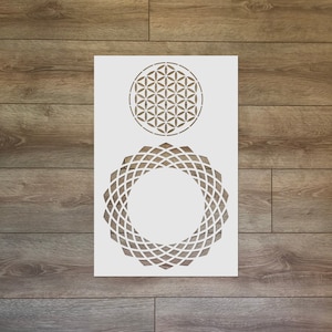 Il Fiore della Vita - Stencil di plastica riutilizzabile con geometria sacra