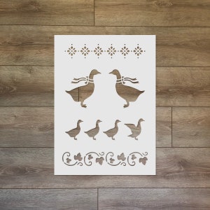 Geese, Folk/Country Reusable Plastic Stencil