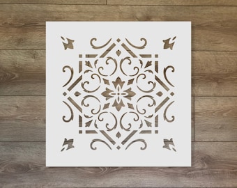 Bordure Tile Stencil No. 9 - Decorative Border Mylar Template for Wall, Furniture, Home Decor