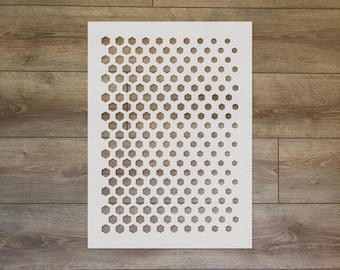Hexagon Honeycomb Fade Pattern Stencil - Geometric Mylar Template for Wall Art, Crafts, Fabric