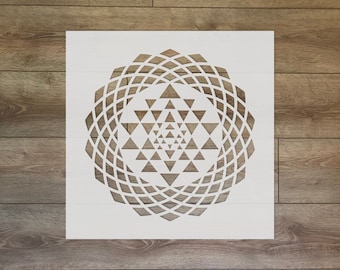 Sri Yantra Torus Stencil - Sacred Geometry Mylar Template for Yoga, Meditation, Spiritual Art