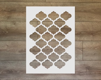Stencil con motivo marocchino Marrakech n. 2 - Modello esotico in mylar per decorazioni murali e per la casa.