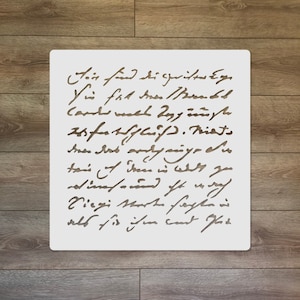 Handwritten Text Mixed Media Reusable Plastic Stencil