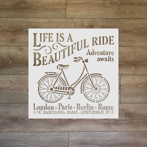 La vita è una bella corsa - Stencil in plastica riutilizzabile per bicicletta