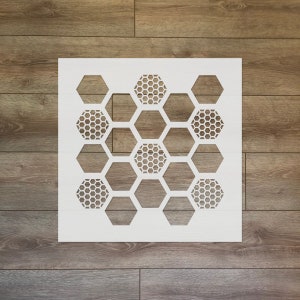 Beehive Honeycomb pattern / Hexagon Geometry Reusable Plastic Stencil