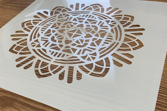 Sacred Geometry Reusable Plastic Stencil Mandala Motive 