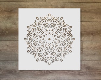 Mandala Clock Motive - Sacred Geometry Reusable Plastic Stencil