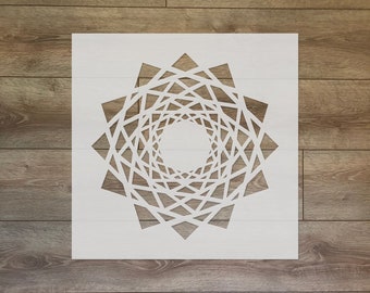クアトロフラワー神聖幾何学ステンシル - 絵画、壁画、スピリチュアルデコレーション用のマイラーテンプレート