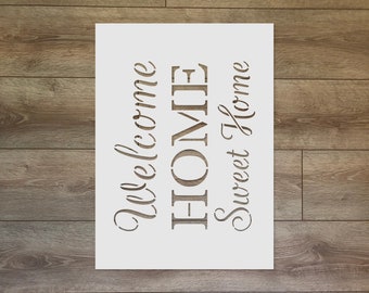 Home Sweet Home Quote Stencil - Inspirational Text Mylar Template for Wall Art, Gift, Crafts