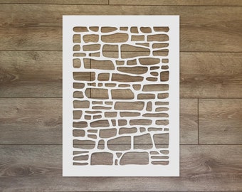 Brick Wall Stencil - Industrial Brick Pattern Mylar Template for Wall Art, Home Decor, Crafts