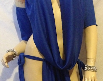 Plus Size Gorean Goddess Slave Silks Fantasy Costume CoPlay Royal Blue