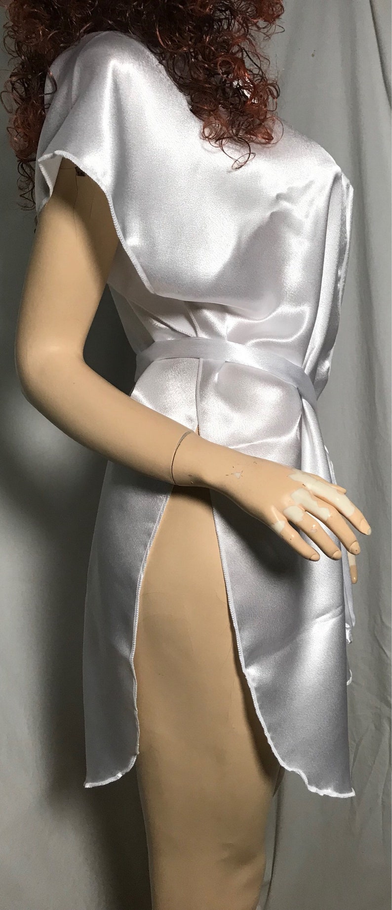 Plus Size Camisk Ta-Teera Slave Dress Gorean Kajira Submissive Exotic Dancer Clubwear Beach Cover-up Fantasy Dress Wedding White Satin