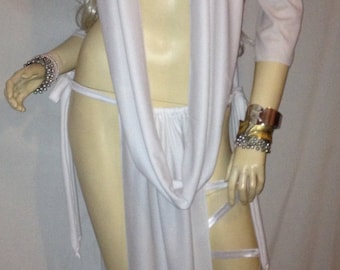 Goddess Costume Slave Dress Princess Silks Gorean Coplay Long Dress White