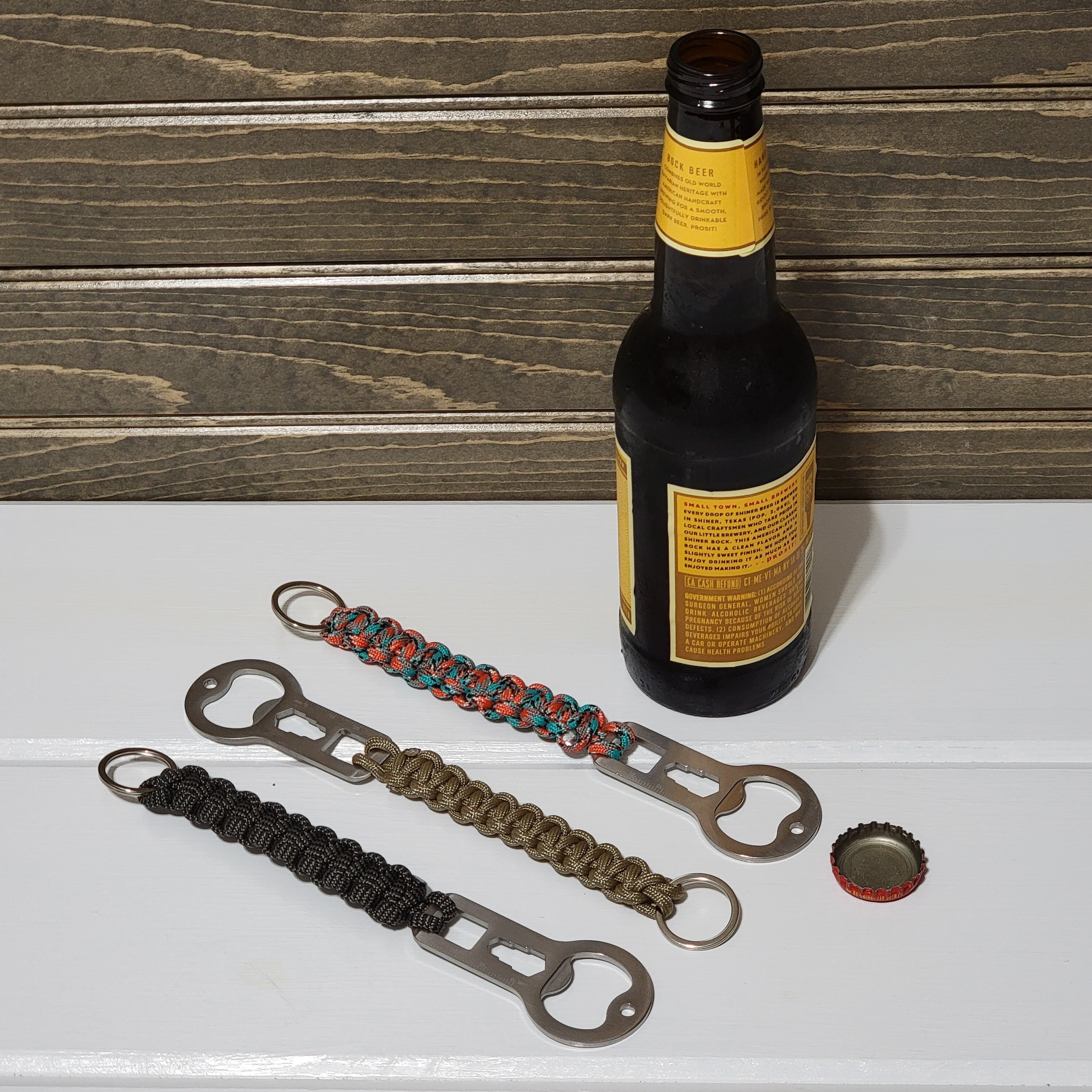 Texas Star Car Keychain Ring Beer Soda Cap Bottle Opener TX Silver Keyring Chain Texas Star Car Keychain Ring Beer Soda Cap Bottle Opener TX Silver Keyring Chain