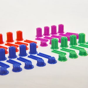 Multipacks of 3D Printed Cityscape Pieces designed to match Settlers of Catan  (Multiple Colors)