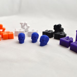 Complete set of pieces for Lords of Waterdeep and Scoundrels of Skullport (3D Printed Replacements)