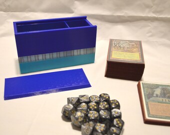 ONE-OFF Standard Deck Box (Blue, Teal and Translucent Black)