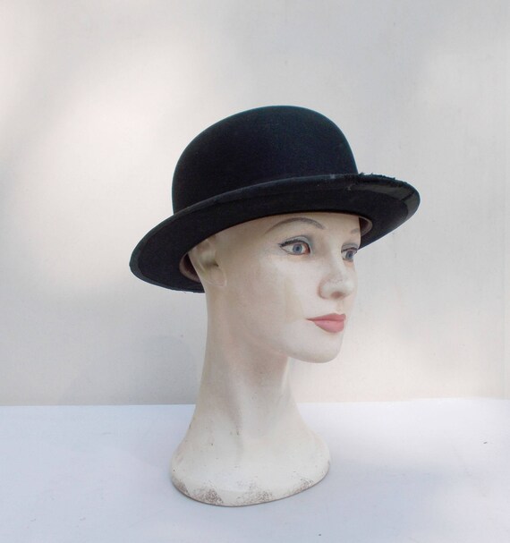 Derby Hat - Brooks Brothers Black - Size 7 - New York Clothiers - Antique Derby