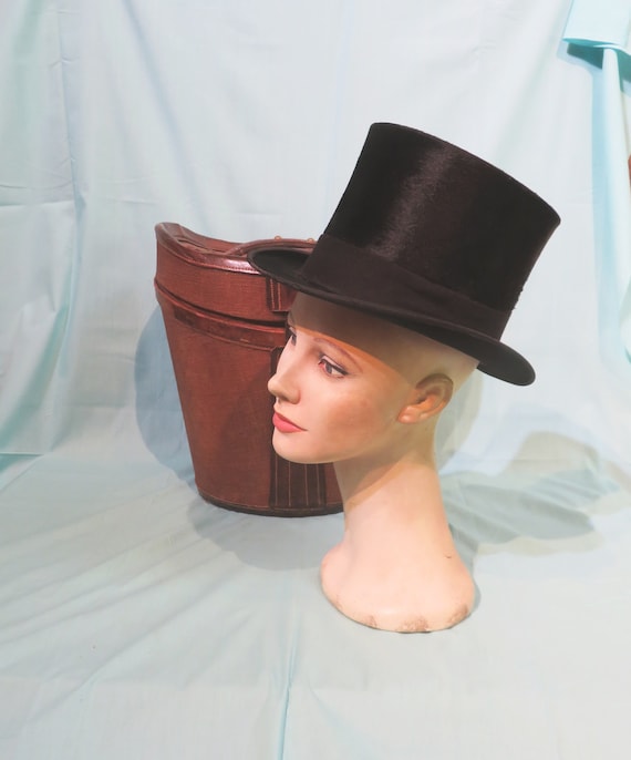 Top Hat C.1900 Original Case Beaver Fur 