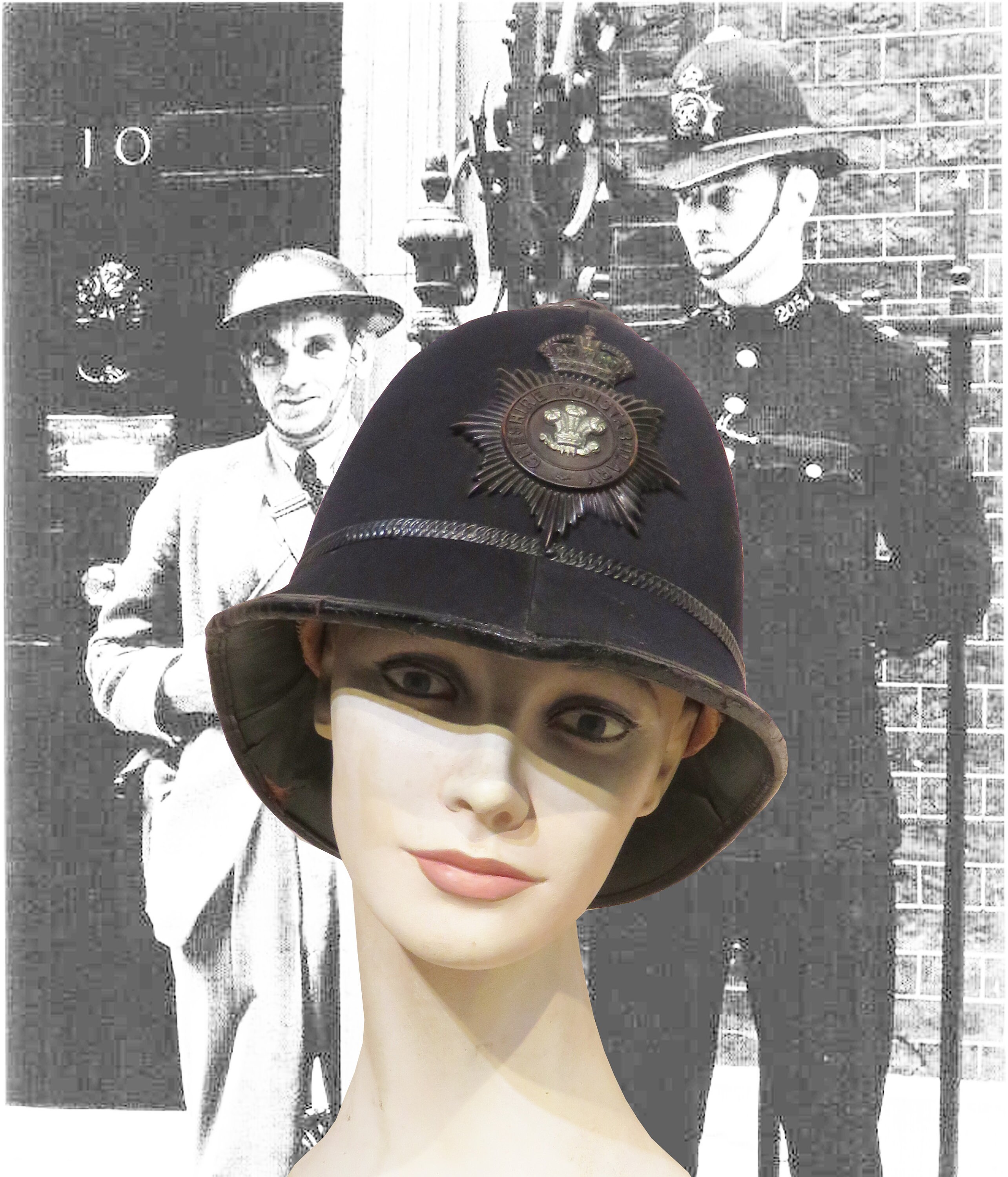 English Bobby Hat WWII Drab Rare 