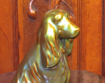 Zsolnay Dog - Eosin Irish Setter - Iridescent Ceramic - Pecs Hungary