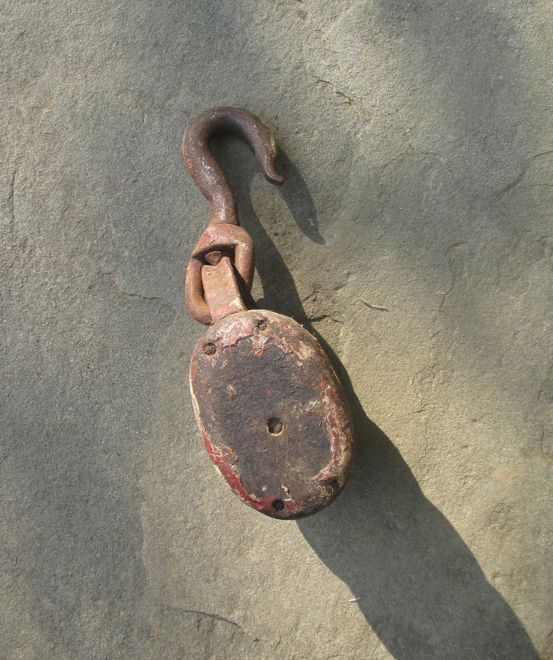 Large Triple Wheel Pulley Swivel Hook Great Color Nicely Etsy