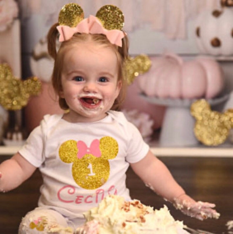 Minnie Mouse Hair Clips Sparkly Glitter Gold Minnie Mouse Etsy