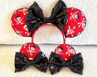 Disney Cruise Captain Mouse Ears Sparkly Black Minnie Mouse  display picture 1