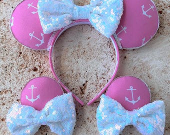 Handmade Anchor Minnie Mouse Ears Headband Handmade Disney Minnie Mouse Ears- Nautical Anchors | eBay main image 4
