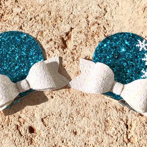 Elsa Inspired Minnie Ears Hair Clips.