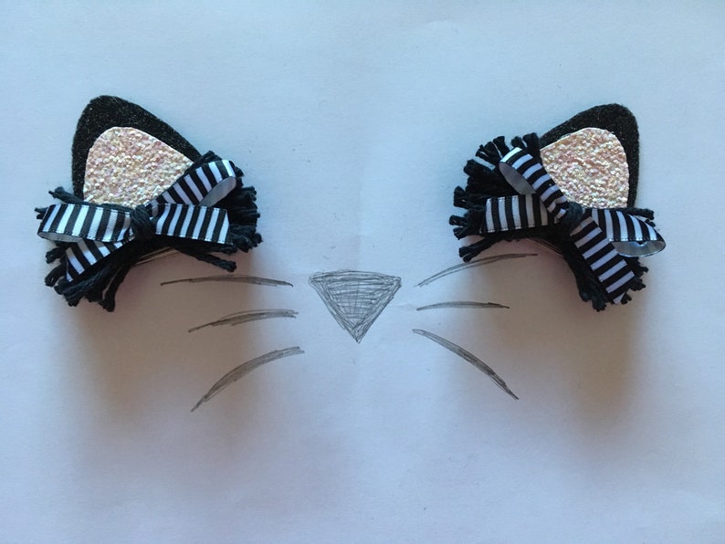 Cat Ears Hair Clip Kitten Ears Hair Clip Black Cat Hair Etsy