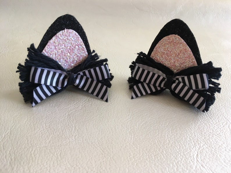 Cat Ears Hair Clip Kitten Ears Hair Clip Black Cat Hair Etsy