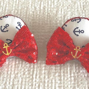 Disney Cruise Minnie Mouse Ears, Nautical themed Minnie Mouse Ears.