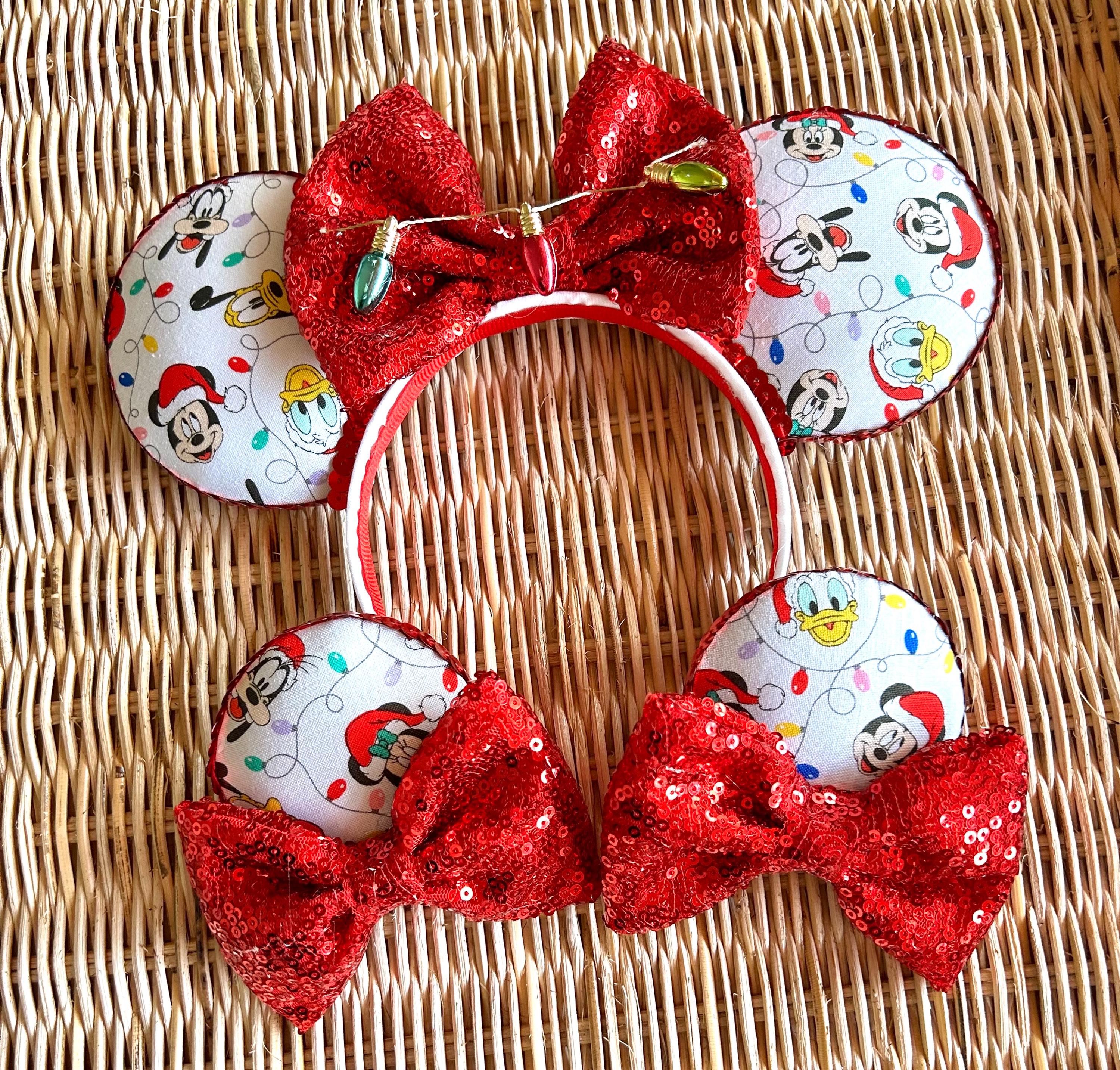 Christmas Disney Headband or Matching Minnie Ears Clip Set  display picture 3