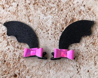 Vampirina hair clips, Vampirina Inspired hair clips set, Bat Hair Clip set, Halloween hair clip set.