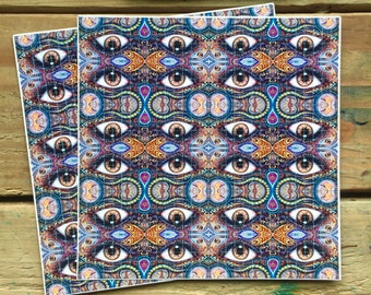 Blotter Art - Reflection 4 Eyes collaboration with Randal Roberts - Psychedelic Novelty Art Print