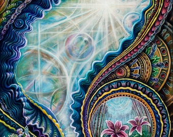 The Portal Series: Electric Forest - paper poster by Morgan Mandala and Randal Roberts - Psychedelic Visionary Art Print