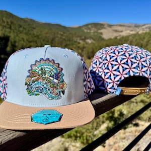 Limited Edition Lavender Sunshine Hats - collab with Grassroots x Morgan Mandala - snapback cap with embroidered patch