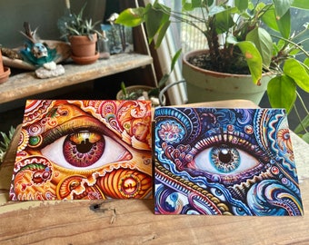 Reflections Art Greeting Cards - Pack of 6 Cards with envelopes - blank on the inside - by Morgan Mandala and Randal Roberts