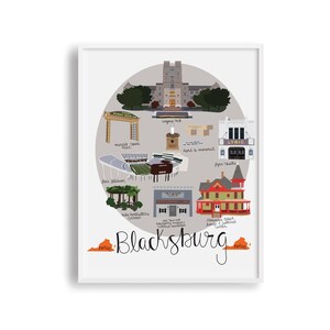 Blacksburg VA Print, Hokies, Virginia Tech
