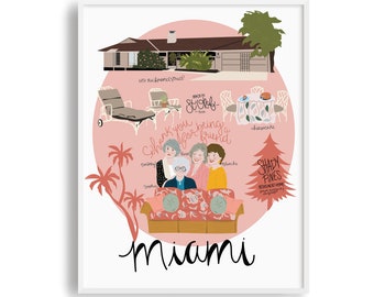 Miami - Golden Girls Print, Golden Girls Art, Betty White, Betty White Art