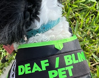 DEAF-Blind Dog Vest Kit, Blind Dog Harness, Deaf Dog Harness, Vest for Blind Dog, Vest for Deaf Dog, Dog Vests, Dog Vests with Signs