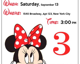 email mickey mouse birthday party invitation etsy