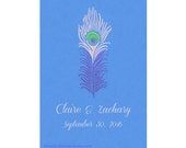 Personalized Peacock Canvas Painting - Custom Feather Wedding Sign - Bridal Sign Decoration - Made to Order Keepsake Decor